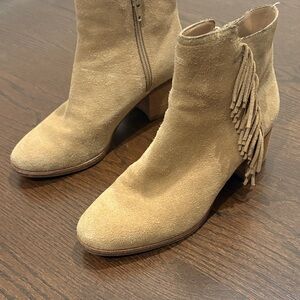 Banana Republic Beige Suede Fringe Booties